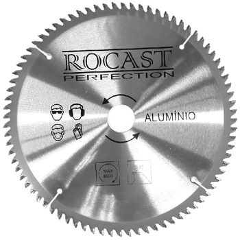 Serra Circular Pastilha Metal Duro Alumínio 250mm x 80 Dentes (120,0001) - Rocast - Ritec Máquinas e Ferramentas