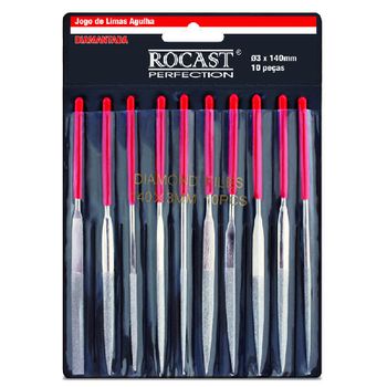 Jogo de Lima Agulha Diamantada 10 peças 140mm 81,0001 ROCAST - Ritec Máquinas e Ferramentas