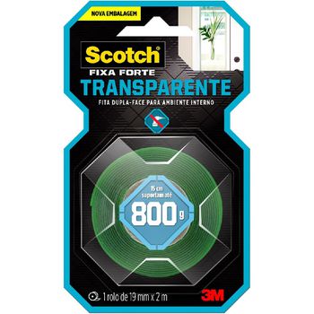 Fita Dupla Face Scotch Fixa Forte Transparente 19mm x 2m (CM0134-HM) - 3M - Ritec Máquinas e Ferramentas