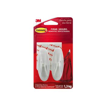 Gancho Adesivo Plastico Médio Command - 2 Unidades - 3M - Ritec Máquinas e Ferramentas