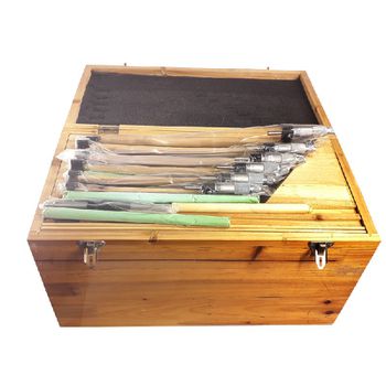 Jogo com 6 Micrômetros Externos Analógicos Arco Ferro 150 a 300mm 2,0011 ZAAS - Ritec Máquinas e Ferramentas