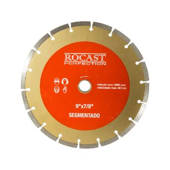 Disco Diamantado Grandes Diâmetros Uso Geral 9 x 7/8pol 34,0005 ROCAST - Ritec Máquinas e Ferramentas