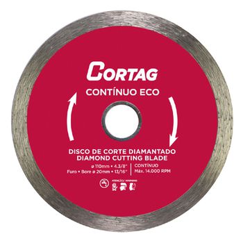 Disco Diamantado - Contínuo ECO 110mm (61548) - Cortag - Ritec Máquinas e Ferramentas
