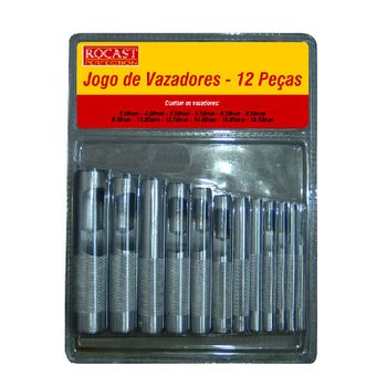 Jogo de Vazadores 12peças - 3 á 19mm (59,0016) - Rocast - Ritec Máquinas e Ferramentas