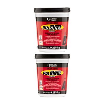 Plassteel Massa 1:1 0,450 kg PM1 - Quimatic Tapmatic - Ritec Máquinas e Ferramentas