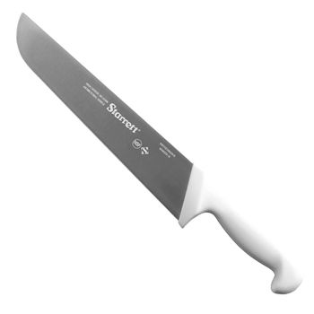 Faca de Carne Para Refile Aéreo Lâmina Reta Larga 10'' Com Cabo Branco (BKW203-10) - Starrett, - Ritec Máquinas e Ferramentas