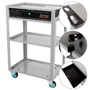 Carrinho Para Ferramentas Aberto Com 1 Gaveta Cinza (44951/006) - Tramontina Pro - Ritec Máquinas e Ferramentas