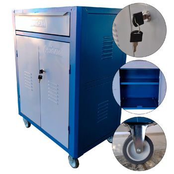 Carrinho Para Ferramentas Fechado Com 1 Gaveta Azul (C07) - Fercar - Ritec Máquinas e Ferramentas