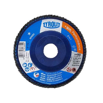 Disco de Lixa Flap Plano 115mm Grana 80 - Basic 28N - 34318570 - TYROLIT - Ritec Máquinas e Ferramentas