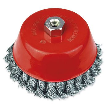 Escova de Aço Trançado Tipo Copo com Rosca 100mm 319,0022 ROCAST - Ritec Máquinas e Ferramentas