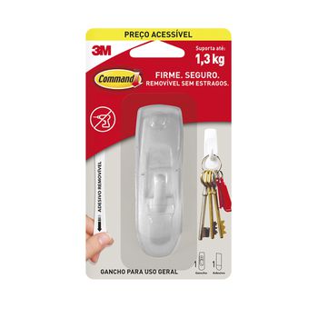 Gancho Adesivo Médio Branco Command - 1 Unidade - 3M - Ritec Máquinas e Ferramentas