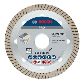 Disco Diamantado Turbo Porcelanato 105mm - Bosch - Ritec Máquinas e Ferramentas