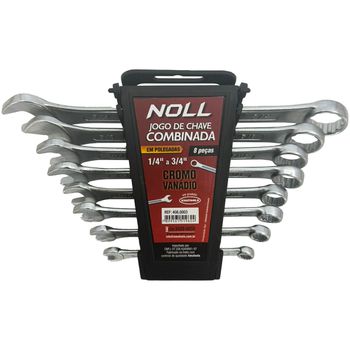 Jogo de Chaves Combinadas 1/4'' - 3/4'' - 8 Peças (408,0003) - Noll - Ritec Máquinas e Ferramentas