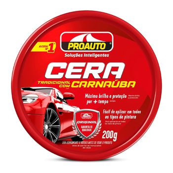 Cera em Pasta Tradicional Com Carnaúba 200g (204) - Proauto - Ritec Máquinas e Ferramentas