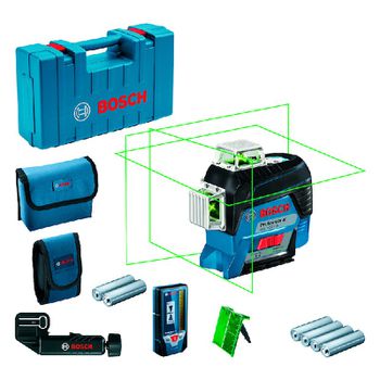 Nível a Laser de Linhas Verdes GLL 3-80 CG, Bluetooth, em maleta - Bosch - Ritec Máquinas e Ferramentas