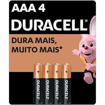 Pilha Alcalina Pequena AAA C/4 (96390) - Duracell - Ritec Máquinas e Ferramentas