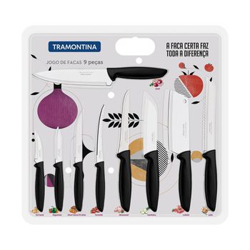 Jogo de Facas 9 Peças Plenus Preto - Tramontina - Ritec Máquinas e Ferramentas