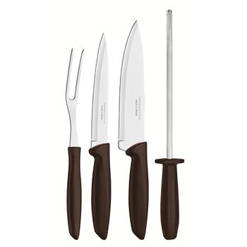 Jogo de Churrasco Plenus em Inox e Polipropileno Marrom 4 Peças - Tramontina - Ritec Máquinas e Ferramentas