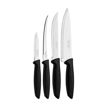 Jogo de Facas Plenus Lâminas em Aço Inox Preto 4 Peças - Tramontina - Ritec Máquinas e Ferramentas