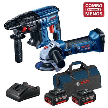 Kit Bosch Martelete + Esmerilhadeira + 2 Baterias 18V + Maleta - Bosch - Ritec Máquinas e Ferramentas