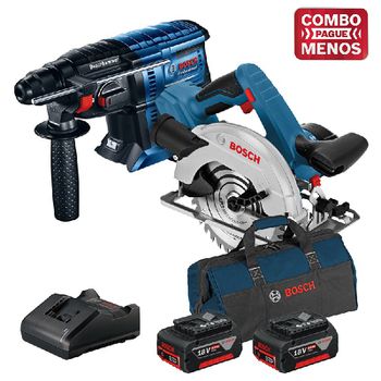 Kit Bosch Martelete + Serra Circular + 2 Baterias 18V + Maleta - Bosch - Ritec Máquinas e Ferramentas
