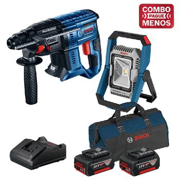 Kit Bosch Martelete + Lanterna + 2 Baterias 18V + Maleta - Bosch - Ritec Máquinas e Ferramentas