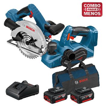 Kit Bosch Serra Circular + Plaina + 2 Baterias 18V + Maleta - Bosch - Ritec Máquinas e Ferramentas