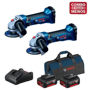Kit Bosch 2 Esmerilhadeiras + 2 Baterias 18V + Maleta - Bosch - Ritec Máquinas e Ferramentas