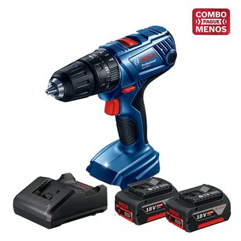 Kit Bosch Furadeira/Parafusadeira GSB 180-LI + 2 Baterias 18V - Bosch - Ritec Máquinas e Ferramentas