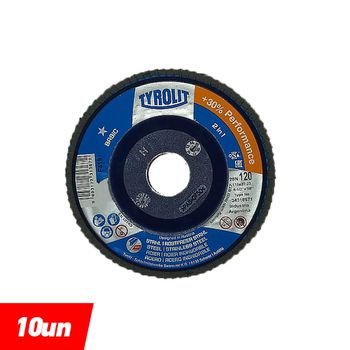 Combo Disco de Lixa Flap Plano 115mm Grana 120 - Basic 28N - 34318571 - TYROLIT - Ritec Máquinas e Ferramentas