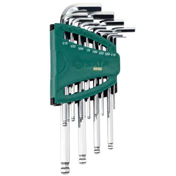 Jogo de Chaves Hexagonal Longa Abaulada Com 12 Peças (ST09106SJ) - Sata - Ritec Máquinas e Ferramentas