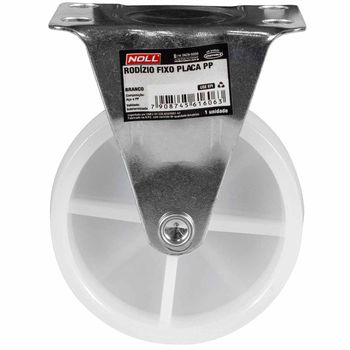Rodízio Fixo Branco Placa PP 50 x 20,3mm (778,0040) - Noll - Ritec Máquinas e Ferramentas