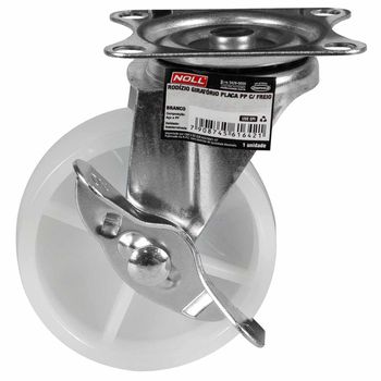 Rodízio Giratório Com Freio e Placa 40 x 16,3mm (778,0042) - Noll - Ritec Máquinas e Ferramentas