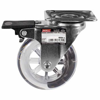 Rodízio Giratório Gel Com Freio 35 x 24mm (778,0057) - Noll - Ritec Máquinas e Ferramentas