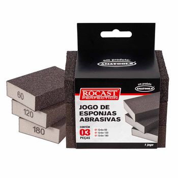 Jogo de Esponjas Abrasivas Com 3 Peças (792,0001) - Rocast - Ritec Máquinas e Ferramentas