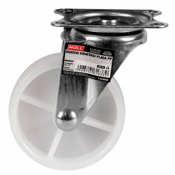 Rodízio Giratório Branco Placa PP 50 x 20,3mm (778,0037) - Noll - Ritec Máquinas e Ferramentas