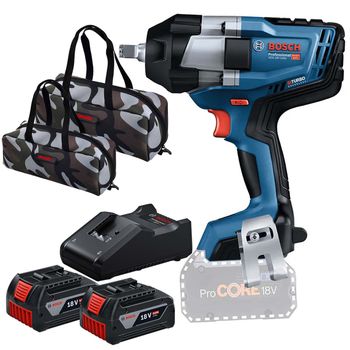 Chave de Impacto Com 2 Baterias e Carregador + Bolsa (GDS 18V-1000) - Bosch - Ritec Máquinas e Ferramentas