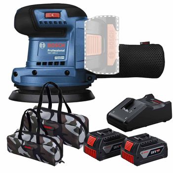 Lixadeira Roto-Orbital Com 2 Baterias e Carregador + Bolsa (GEX 185-LI) - Bosch - Ritec Máquinas e Ferramentas