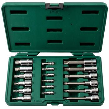 Jogo de Soquetes Bits 1/2'' e 1/4'' Com 18 Peças (ST09051SJ) - Sata - Ritec Máquinas e Ferramentas