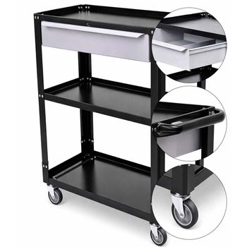 Carrinho Para Ferramentas Desmontável Com 1 Gaveta Preto (CD02) - Fercar - Ritec Máquinas e Ferramentas