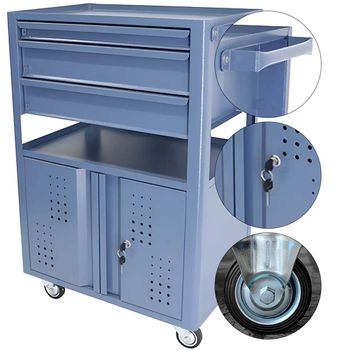 Carrinho Para Ferramentas Fechado Com 3 Gavetas (NC-10) - Nocram - Ritec Máquinas e Ferramentas