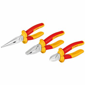 Kit de Alicates VDE Com 3 Peças (1600A02NG0000) - Bosch - Ritec Máquinas e Ferramentas