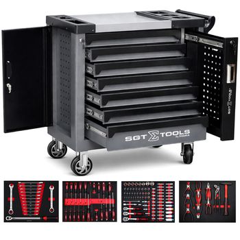 Carrinho Para Ferramentas Com 7 Gavetas e 125 Peças Preto (1205100623) - Sigma - Ritec Máquinas e Ferramentas