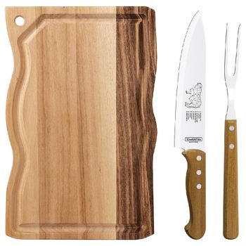 Kit Para Churrasco Com Cabos em Madeira e 3 Peças (22398/001) - Tramontina - Ritec Máquinas e Ferramentas