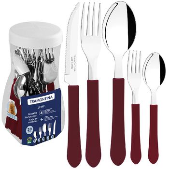 Faqueiro Leme em Inox Com 20 Peças Carmin (23198/818) - Tramontina - Ritec Máquinas e Ferramentas
