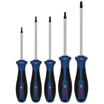 Jogo de Chaves de Fenda Torx Com 5 Peças (1600A039PG) - Bosch Pro - Ritec Máquinas e Ferramentas