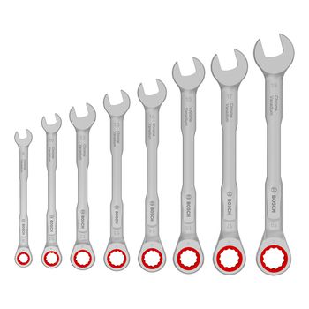 Jogo Chave de Catraca Combinada 8-19mm (1600A03AG5) - Bosch Pro - Ritec Máquinas e Ferramentas