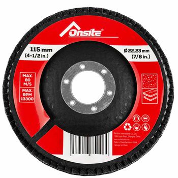 Disco de Lixa Flap 4.1/2'' x 7/8'' - GR50 (746782) - Onsite - Ritec Máquinas e Ferramentas