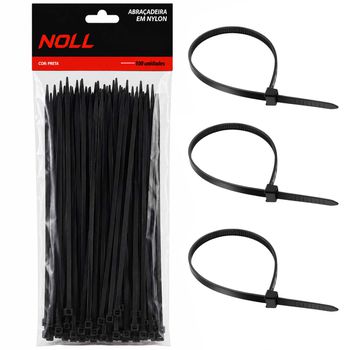 Abraçadeira de Nylon Preto 3,60 x 250mm Com 100 Unidades (80,0058) - Noll - Ritec Máquinas e Ferramentas
