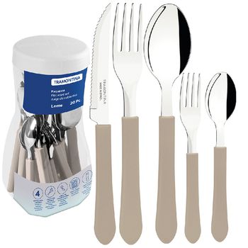 Faqueiro Leme em Inox Com 20 Peças Cinza (23198/318) - Tramontina - Ritec Máquinas e Ferramentas